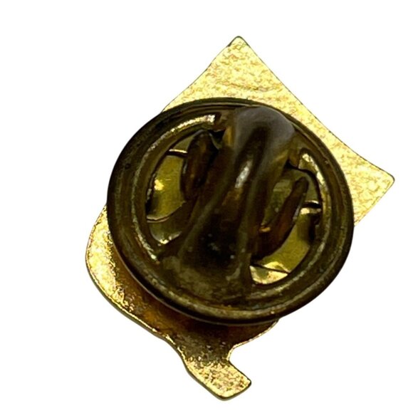 Masonic American Flag Lapel Pin W/ Motto "Spes Mea In Deo Est" Gold-Tone Enamel - Picture 4 of 4